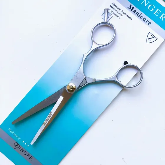 Перукарські ножиці Zinger суцільнометалеві, розмір від болта – 6 см Київ