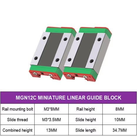 Блок каретки для лінійної направляючої MGN12C (MHCN) Київ - фото 4