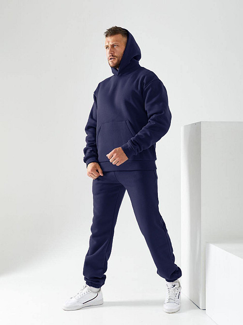 Чоловічий спортивний теплий костюм на флісі Темно-синій 50/52 Харків - фото 2