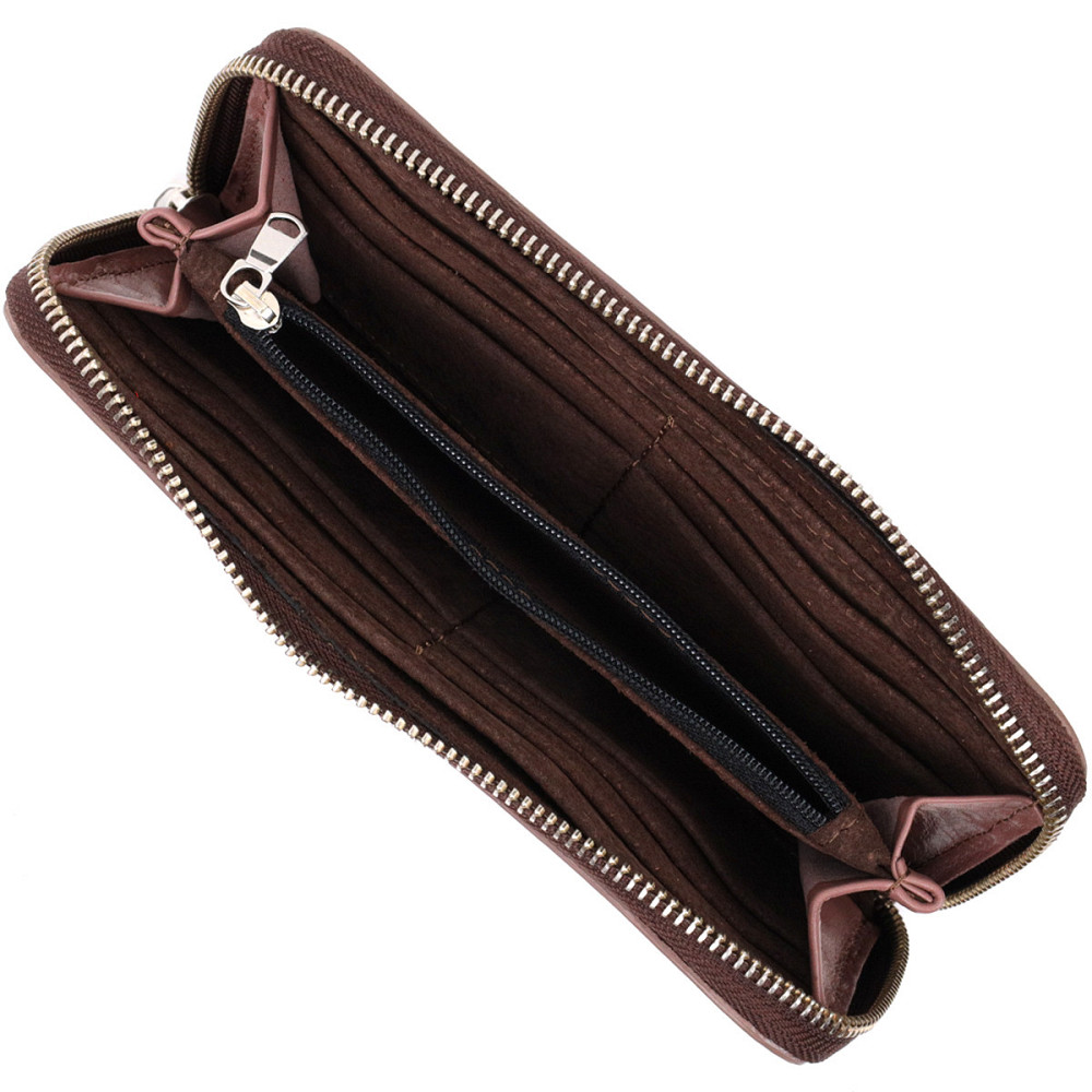 Практичное портмоне з натуральної шкіри GRANDE PELLE 16797 Пудровий Київ - фото 4