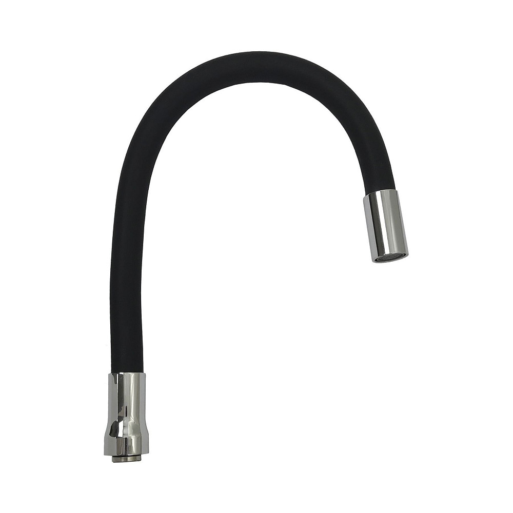 Вилив змішувача GLR-BLACK-55 для кухні Гофрований , силікон Чорний , 3/4″ВН Луцьк - фото 2