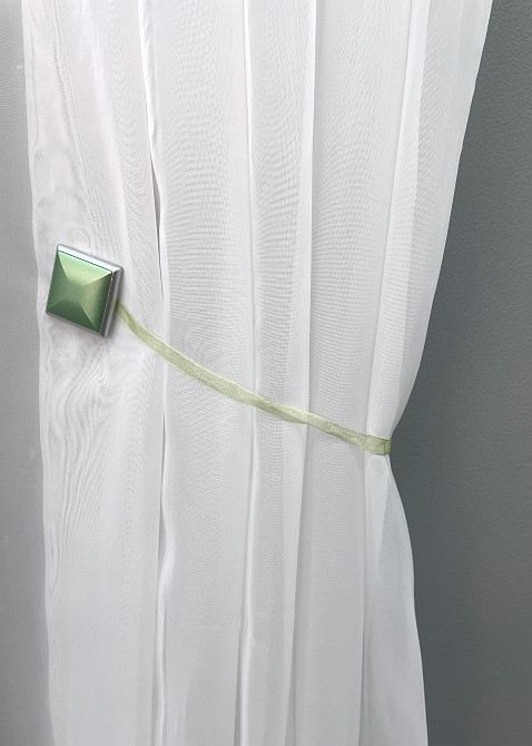 Магніти для штор і гардин Квадрат двосторонні набір 2 шт Оливковий з сірим (81-135) Київ - фото 2