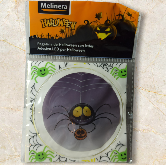 Наліпка на Хелловін 8 см зі світлодіодами Павучок фіолетовий Київ