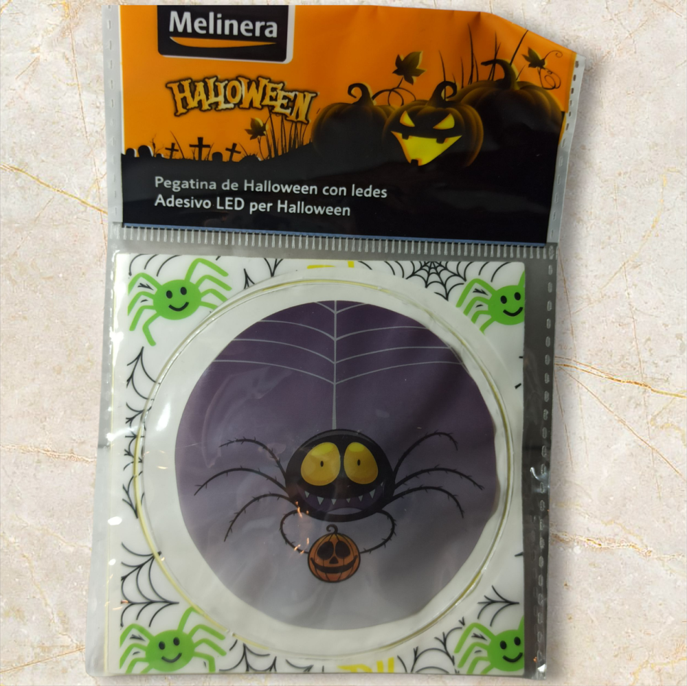 Наліпка на Хелловін 8 см зі світлодіодами Павучок фіолетовий Київ - фото 1