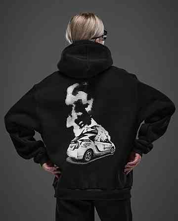 Костюм оверсайз Police on Fire – худи и джоггеры с принтом горящий Приус XL Черновцы