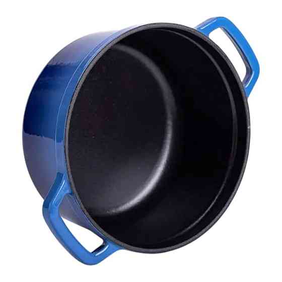 Каструля чавунна емальована 2 л з кришкою Ø20 см Синя HP-1-2BL Київ