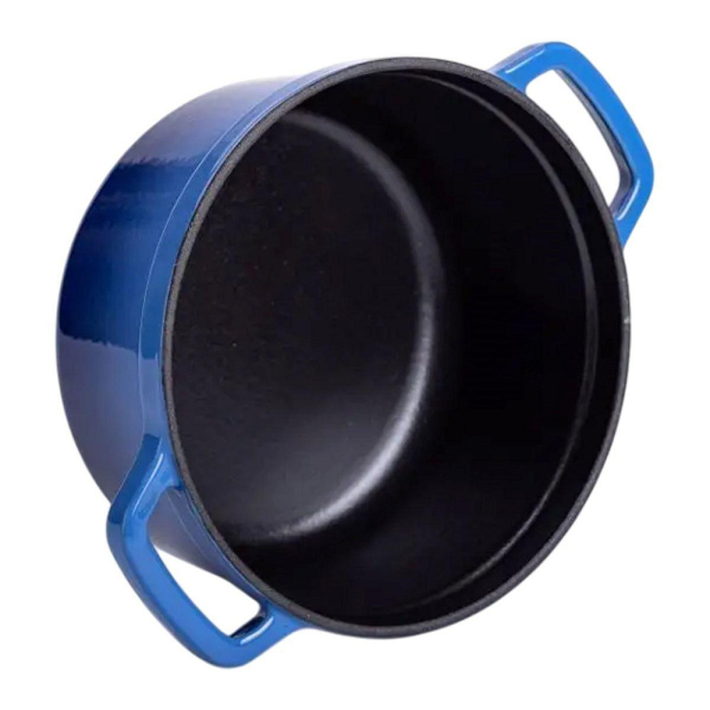 Каструля чавунна емальована 2 л з кришкою Ø20 см Синя HP-1-2BL Київ - фото 4