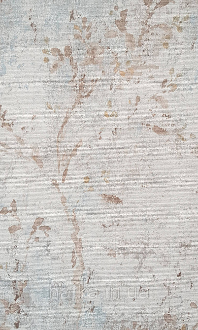 Шпалери вініл на флізеліні AS creation Della Natura 1.06Х10 листя гілки розмите малюнок коричневі сині сірі Київ - фото 1