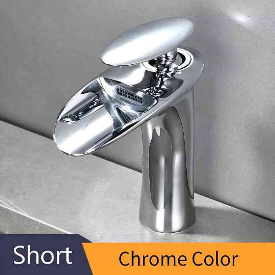 Змішувач для умивальника, раковини з латуні дизайнерський, одноважільний покриття хром Кам'янець-Подільський