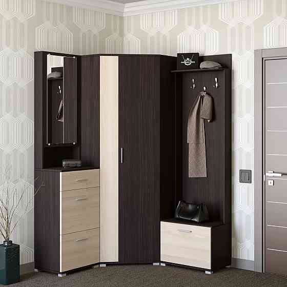 Прихожая Эверест Бриз-3 с угловым шкафом ШКУ-14 (3 элемента) венге + дуб молочный (DTM-2656) Львов