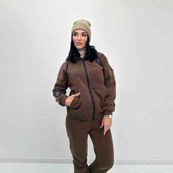 Жіночий спортивний костюм з нашивками "Walker" оптом | Батал Шоколадний, 54-56 Київ