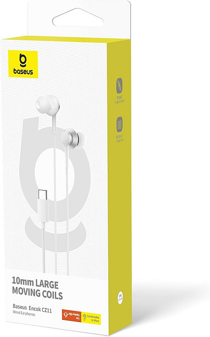 Наушники Baseus Encok CZ11 Wired Earphones Moon White A00164300213-Z1 Одесса - изображение 10