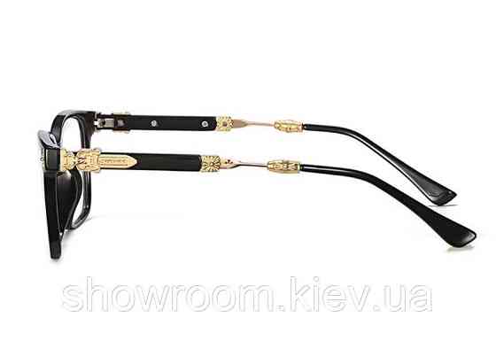 Чоловіча брендова ободкова оправа Chrome Hearts (2272) золоті Київ