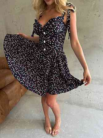 Жіночий романтичний мінікомбінезон у квітковий принт суперсофт Темно-синій, 46/48 Одеса