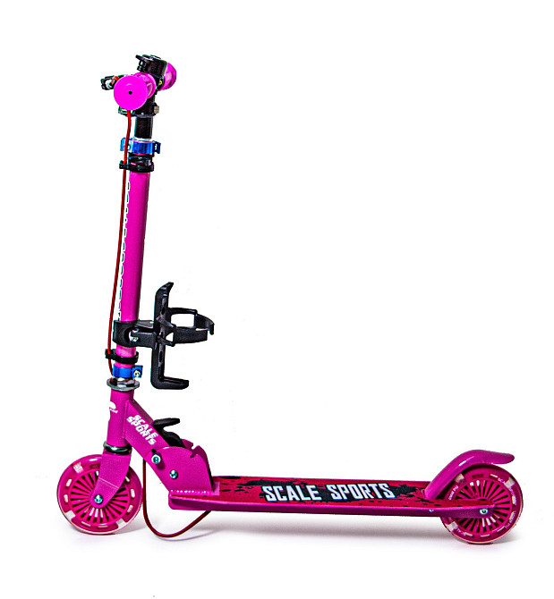 Самокат для дітей від 3-х років з ручним гальмом Scale Sports SS-13 Рожевий. Колеса 120 мм, світяться п Одеса - фото 4