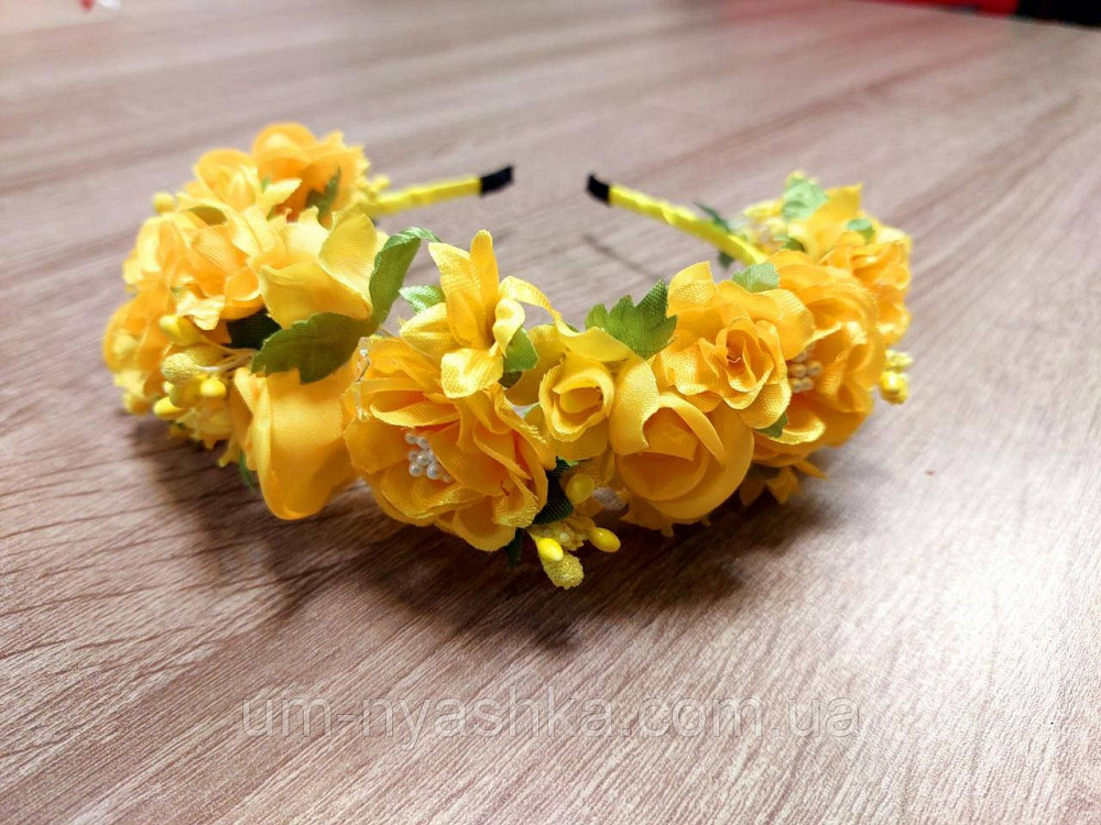 Обідок обруч з трояндочками "Жовтий Пишний" Кривий Ріг - фото 2
