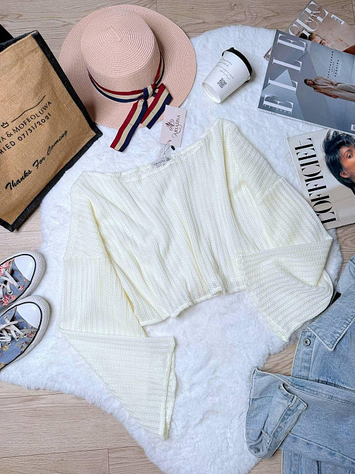 Женский базовый топ турецкая машиная вязка Молочный, 42/46 Одесса - изображение 1