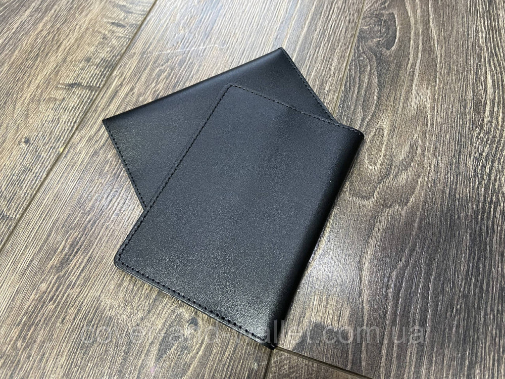 Стильная кожаная обложка на паспорт черного цвета ST Leather Киев - изображение 9