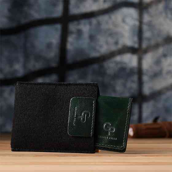 Обкладинка на документи з натуральної гладкої шкіри Зелений (GRANDE PELLE) Київ