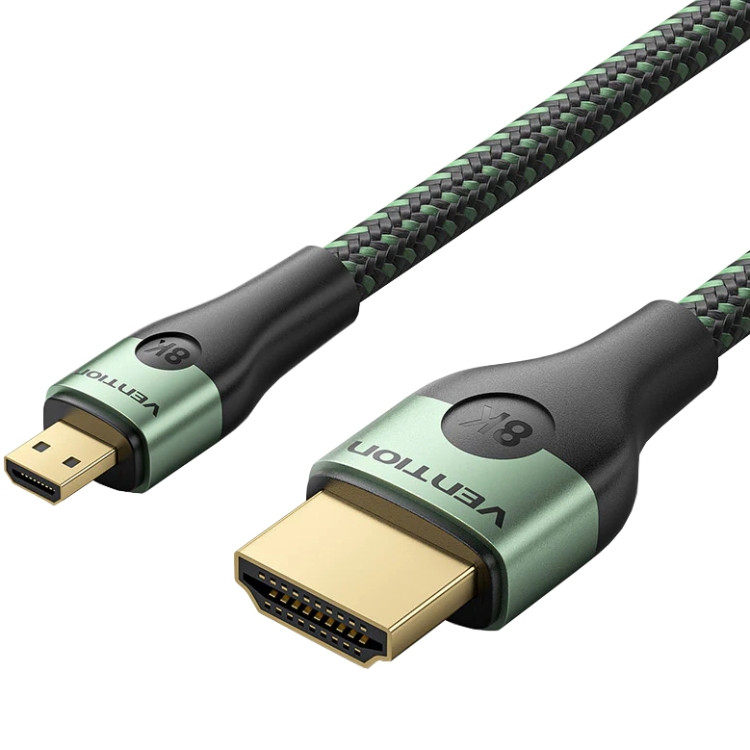 Кабель HDMI M - Micro HDMI M, 2.1 м, V2.0 8K 60Гц Aluminum Alloy Type Green Vention Винница - изображение 1