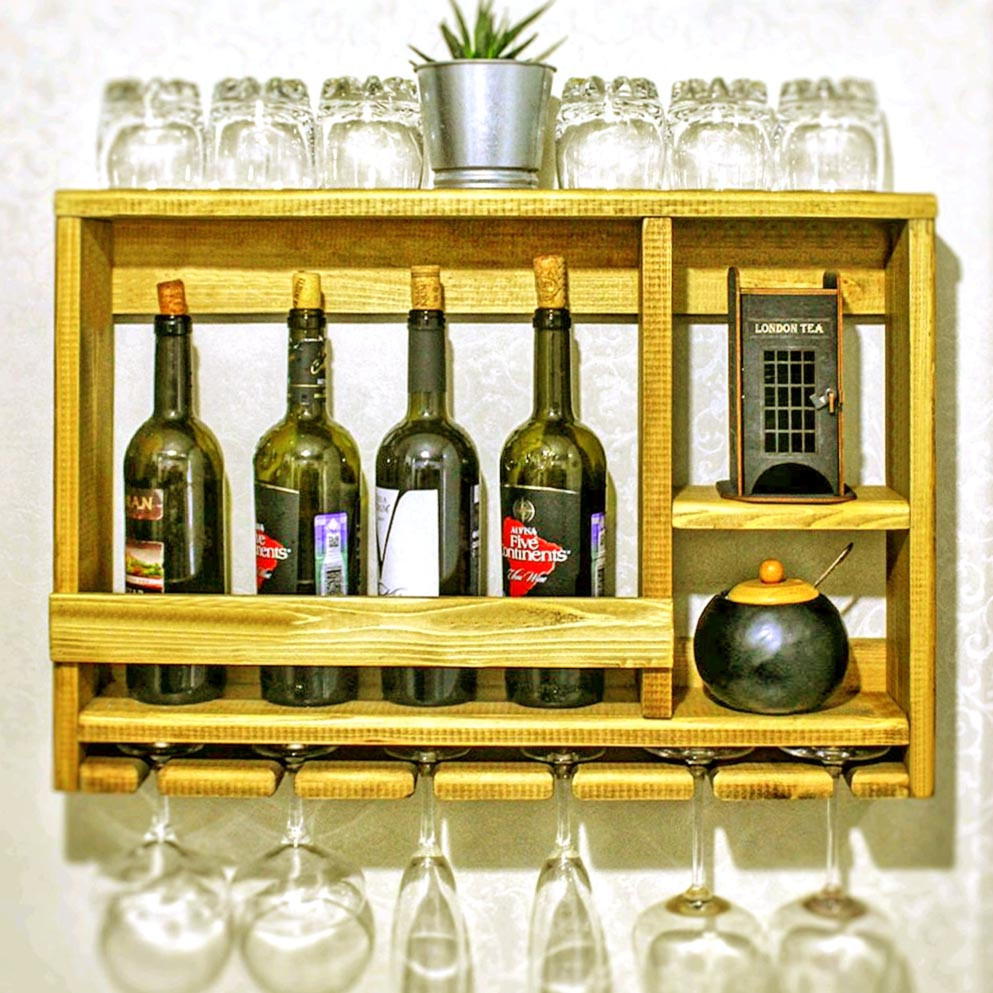 Настенная винная полка 
