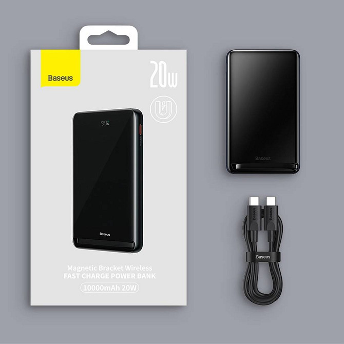 Power bank (Зовнішній акумулятор) Baseus Magnetic Bracket Wireless Fast Charge 10 000mAh 20W Blue PPCX000203 Николаев - изображение 10