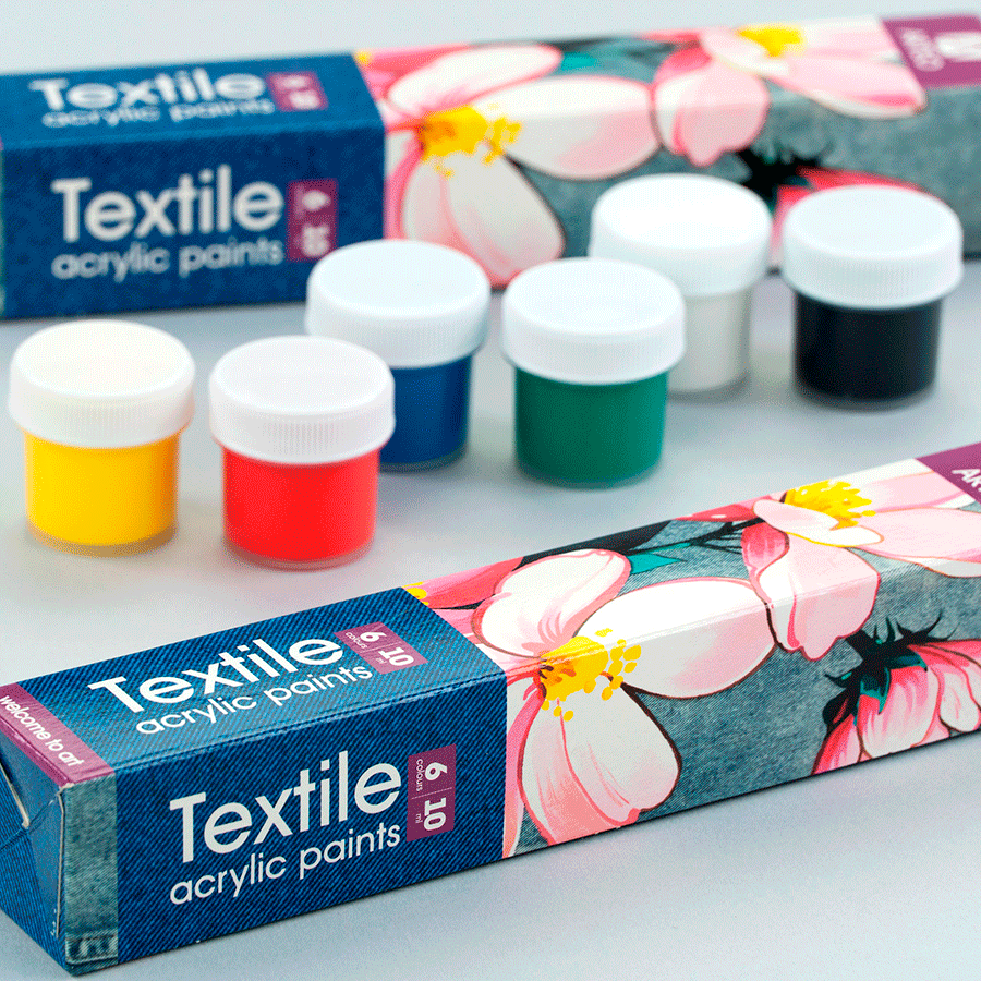 Набір акрилових фарб для розпису тканин Flowers 6×10мл Arteo Київ - фото 4