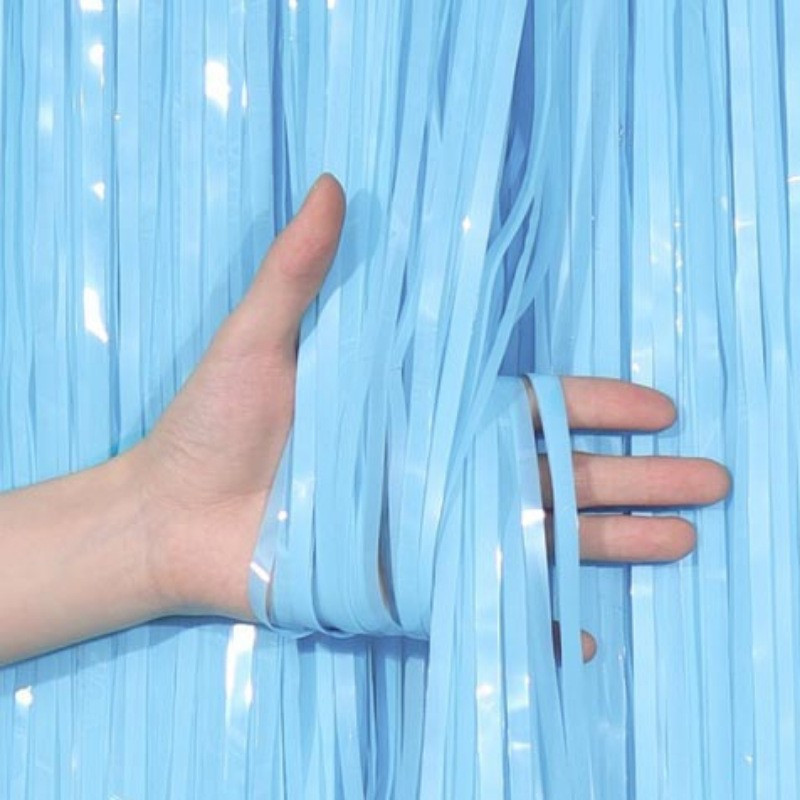 Дощик для фотозони блискучий 2 м на 1 м блакитний Київ - фото 2