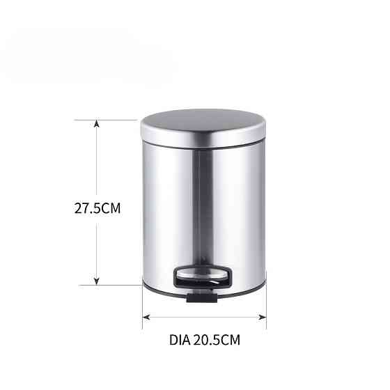 Відро для сміття з плавним закриттям кругле Mixxus Ellipse-TC0205 SS Color 5л колір нержавійка (MI7 ( 23919 ) Харьков