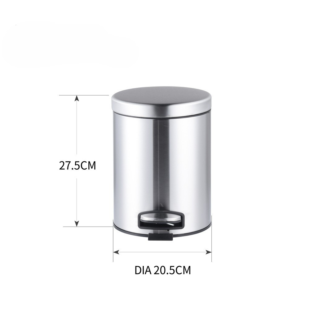 Відро для сміття з плавним закриттям кругле Mixxus Ellipse-TC0205 SS Color 5л колір нержавійка (MI7 ( 23919 ) Харьков - изображение 3
