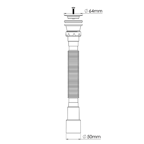 Гофросифон, випуск 64мм, гофра O50 NOVA Харків