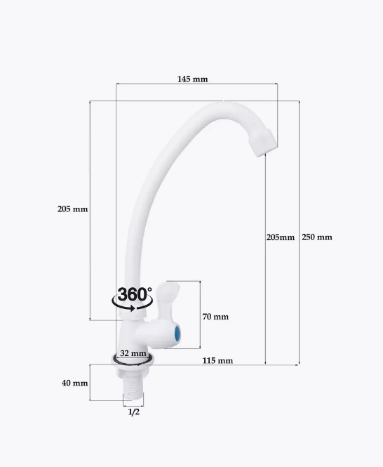 Монокран для умивальника Plamix Mono-007 білий термопластиковий (PM0561) Чернівці - фото 3