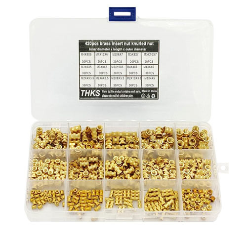 Набор закладных гаек с накаткой 420 шт, латунные гайки с внутренней резьбой комплект Киев - изображение 6