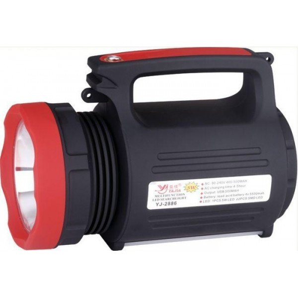 Потужний ліхтар Yajia YJ-2886 5W+2SMD + Powerbank (2хOUT4V) + ЗУ220В + 3 режими Вінниця - фото 1