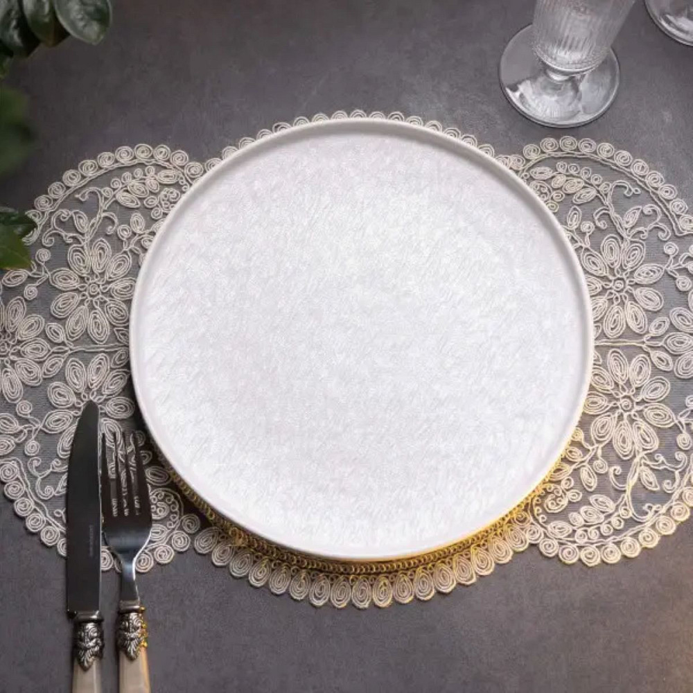 Тарілка порцелянова 25 см плоска біла HP-7-732 Коломия - фото 4