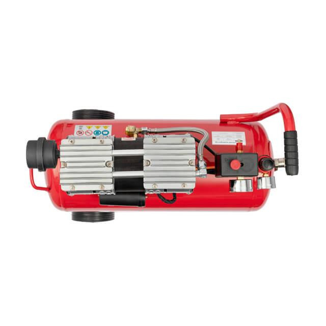 Компресор, 24 л, 0,75 кВт, 230 В, 8 атм, 145 л/хв, 1400 об/хв, малошумний, безмасляний, 2 циліндри, 63 дБ INTERTOOL PT-0022 Київ - фото 7