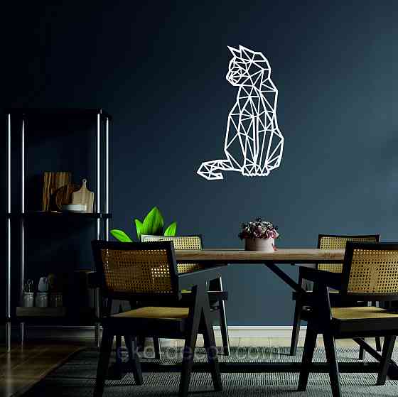 Декоративное настенное Панно «Кот» Декор на стену 50*32 см, Белый Киев