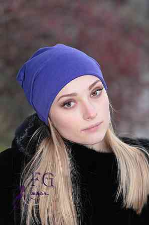 Жіноча шапка з трикотажу оптом електрик Київ