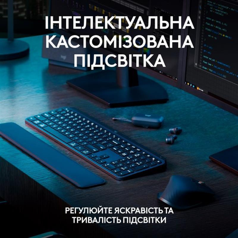 Клавіатура бездротова Logitech MX Keys S Graphite (920-011593) чорний, сірий Харьков - изображение 2