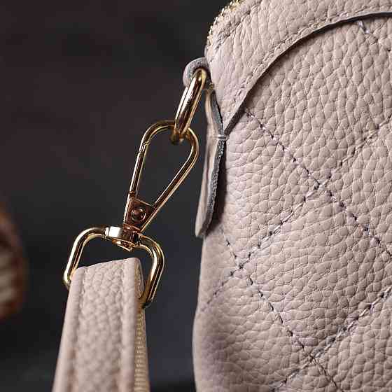 Стильна сумка жіноча через плече з натуральної стьобаної шкіри Біла (Vintage) Київ