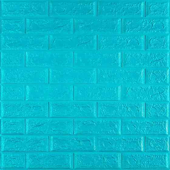 Самоклеюча бірюзова 3D панель під цеглу Київ