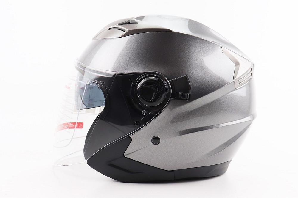 Шолом відкритий+відкидні окуляри BLD-708 S (55-56см), СІРИЙ глянець Киев - изображение 3