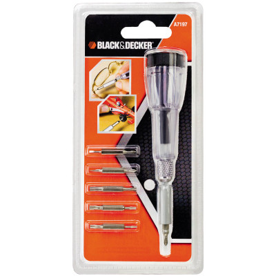 Викрутка Black&amp;Decker з бітами PH000/SL1.5,PH00/SL2.0,PH0/SL2.5,T7,T15,T6, 7шт, АВС пластик (A7197) Вінниця - фото 4
