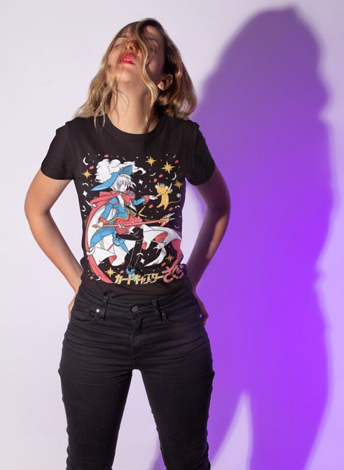 Футболка аниме Кардкаптор Сакура Ваифу Керо оверсайз (S/M/L) Черний AnimeJ0802 Днепр - изображение 3