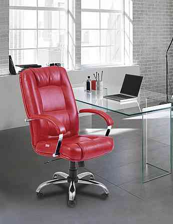Офисное Кресло Руководителя Richman Alberto Nacre Хром М1 Tilt Красный Киев
