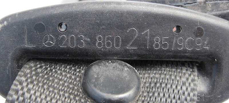 Mercedes-Benz  A2038602185 9C94 Ремінь безпеки задній лівий чорний C203 Sportcoupe C209 Одеса - фото 2