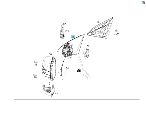 Mercedes-Benz  A2928104100 Рама - механізм лівого дзеркала з авто затемненням та мертвою зоною GLE Coupe C292 Одеса