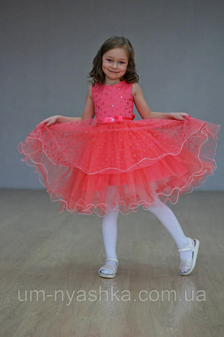 Детское нарядное платье Коралловое горох с блестками на 2-4 годика Кривой Рог - изображение 5