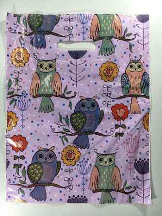 Пакети з вирубаною ручкою (30*37+3) Сови (50 шт.) Харків