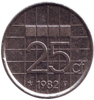Монета 25 центов. 1982 год, Нидерланды. Полтава - изображение 1